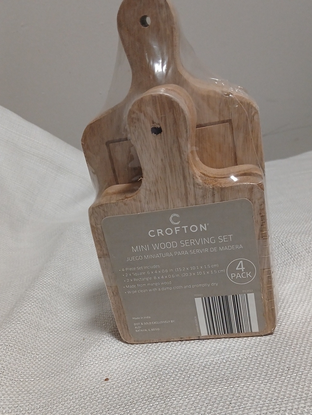 Crofton Mini Wood Serving Set - Natural Wood Set 4 Pieces